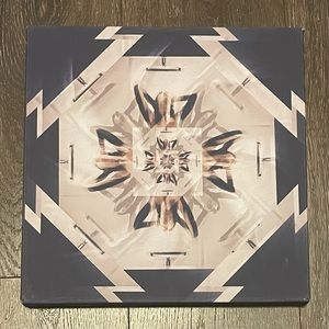 Navy Blue Trippy Graphic Design Canvas Print Handmade Art